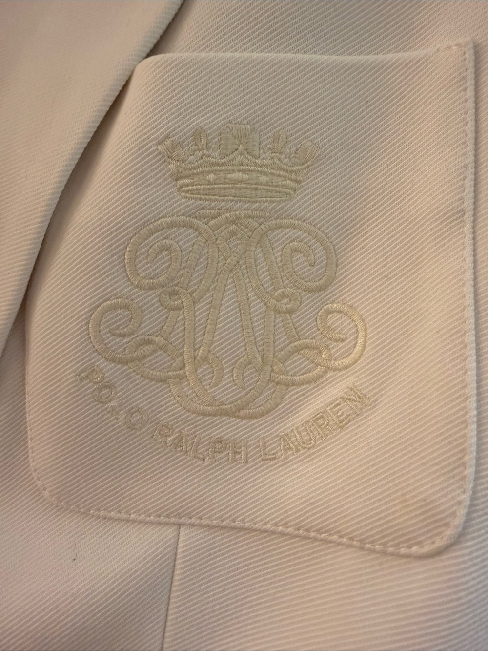 Polo by Ralph Lauren white Blazer with Embroidered Crest